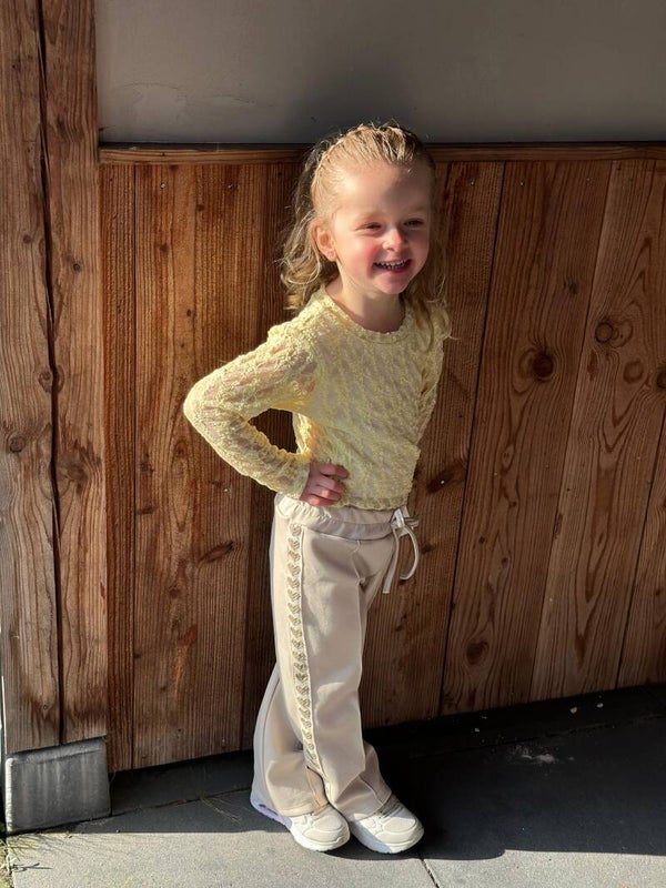 Wide leg jogger 'Maaike' zandkleur