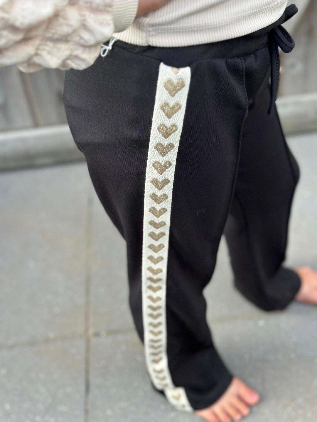 Wide leg jogger 'Maaike' zwart