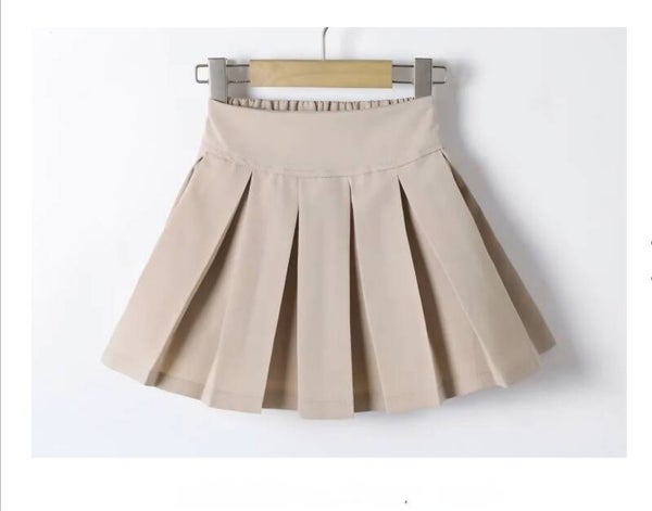 Meisjes plooirok beige
