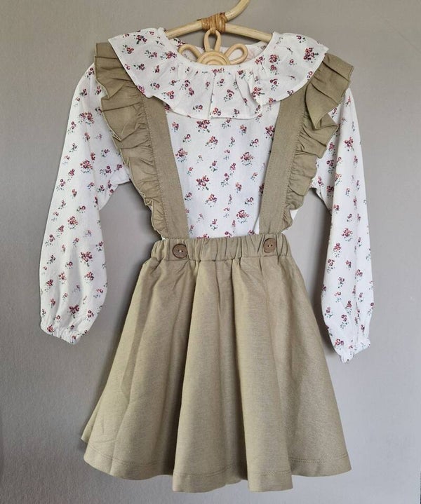 Rok met bandjes groen