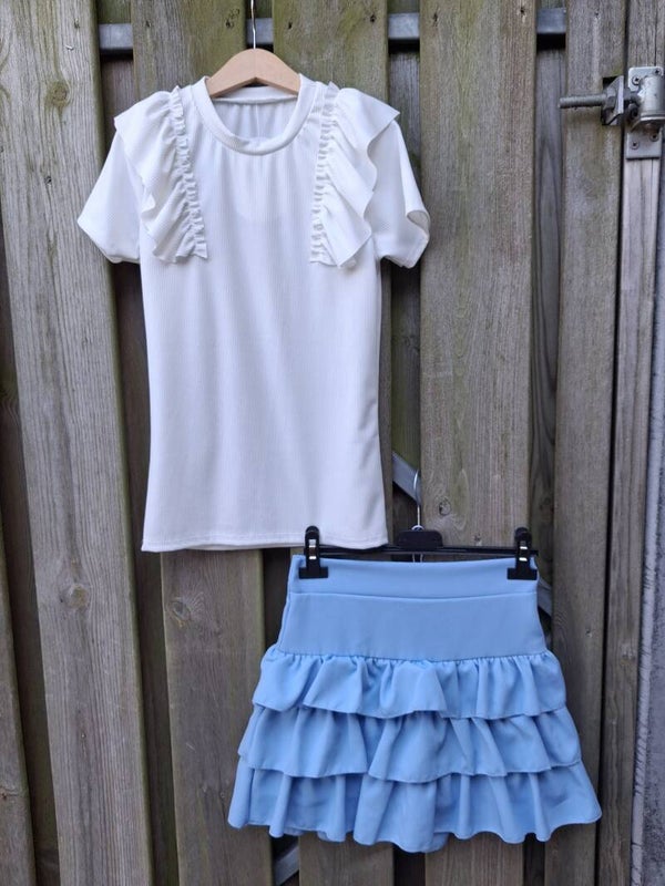 Wit rib shirt korte mouw
