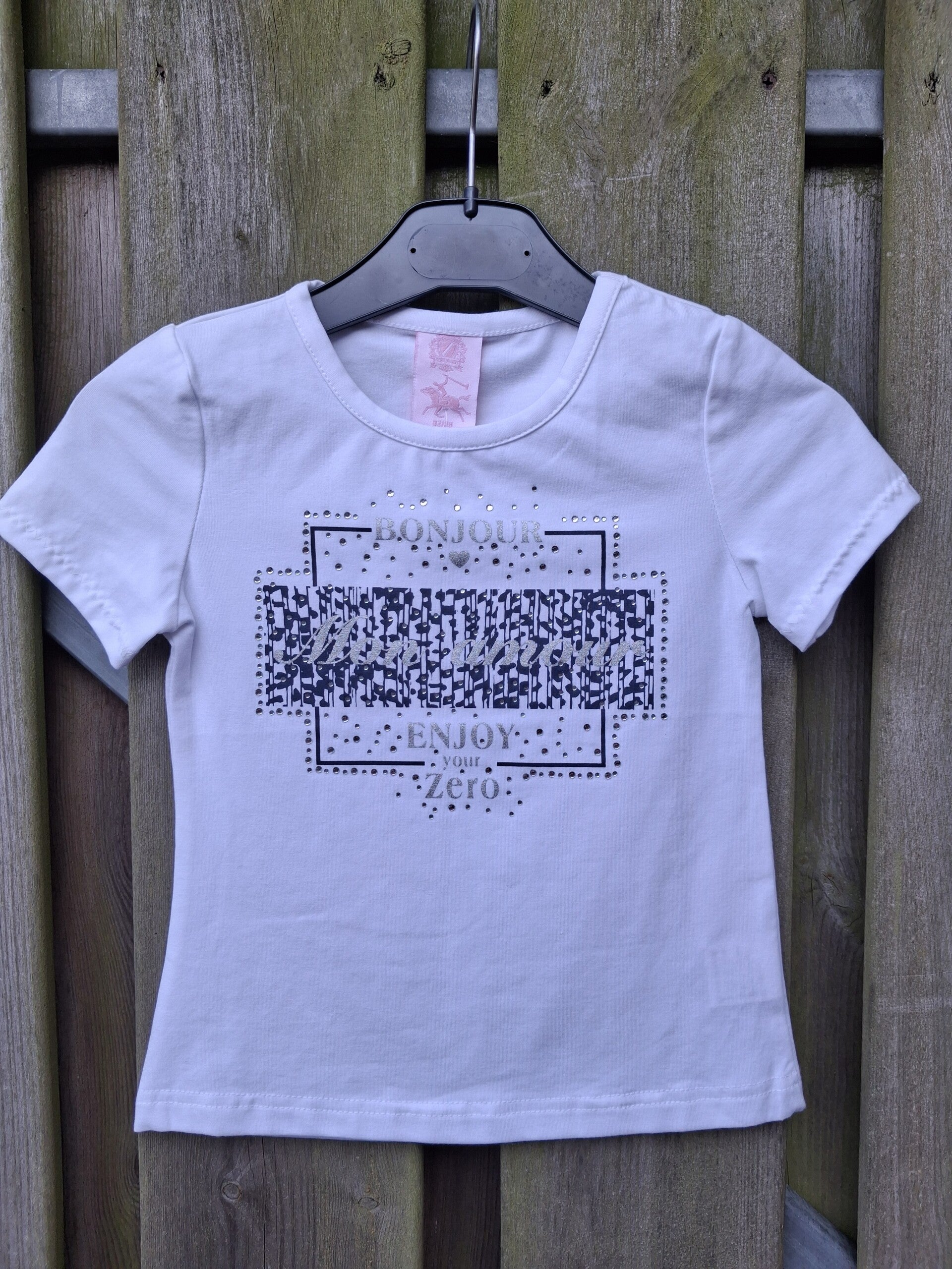 Wit meisjesshirt met print
