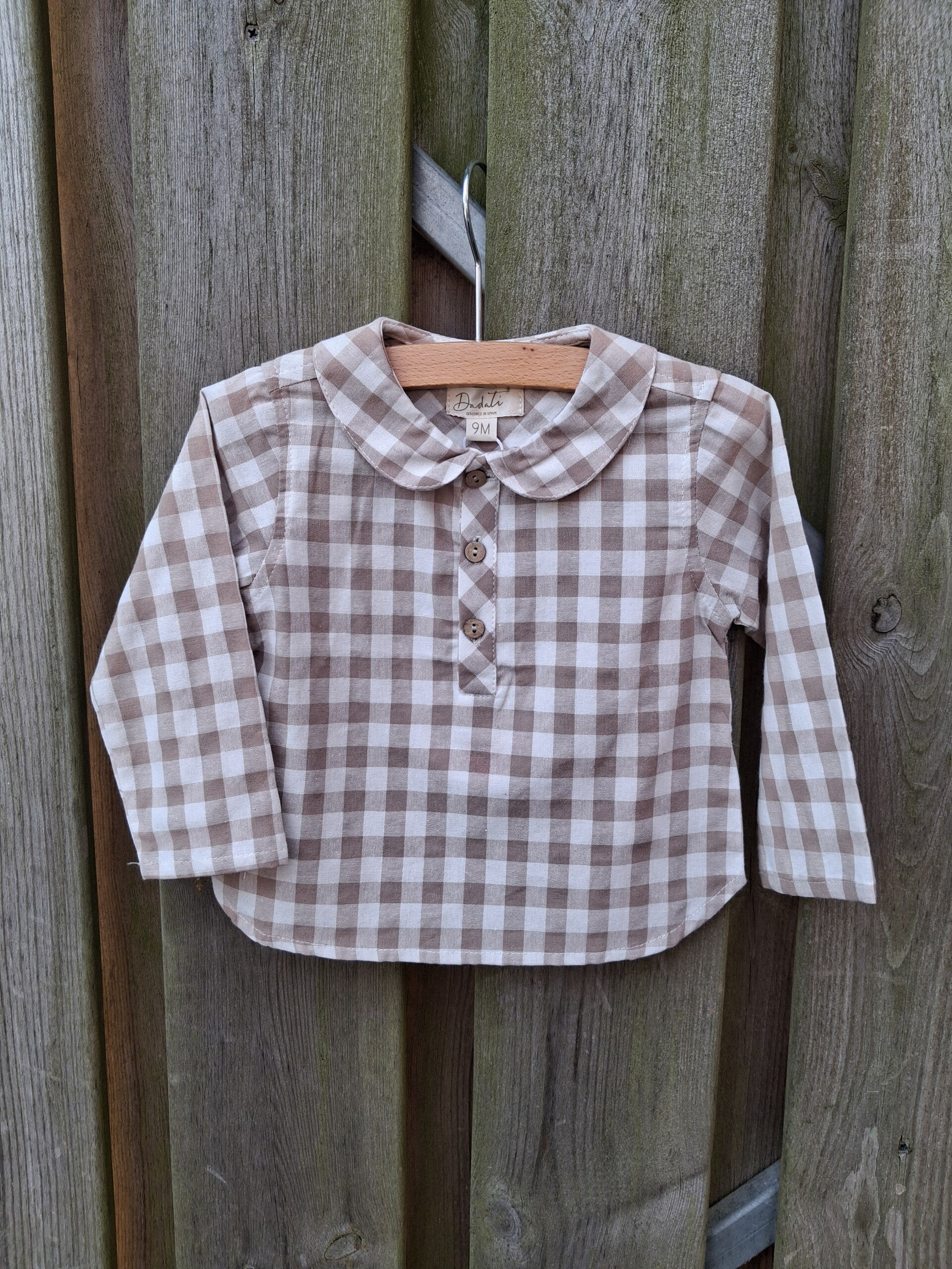 Beige ruit blouse
