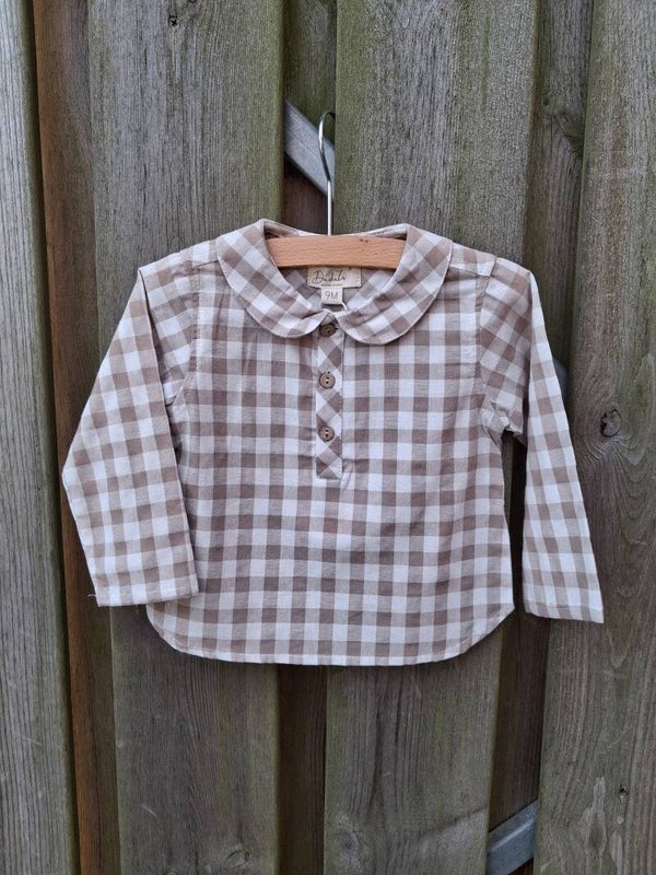 Beige ruit blouse