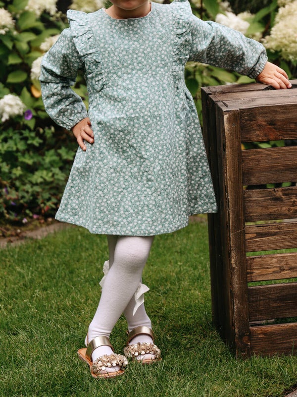 Groene meisjes ruches jurk Wilke