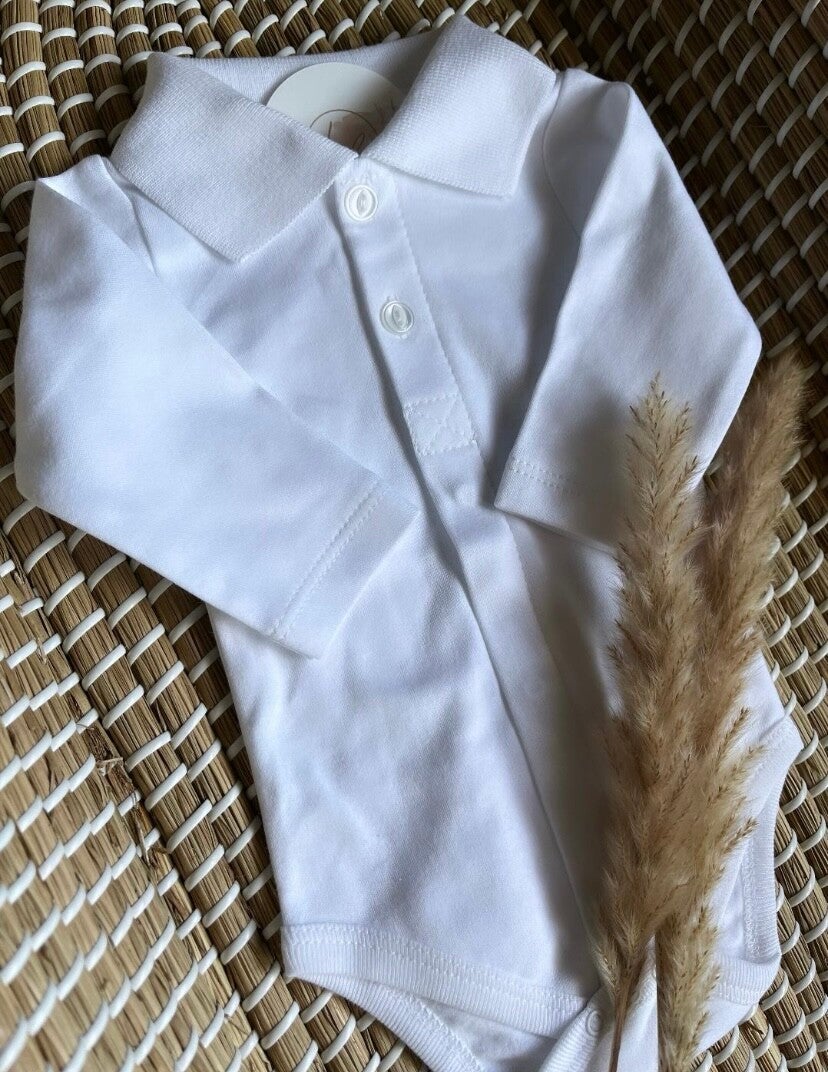 Witte polo romper