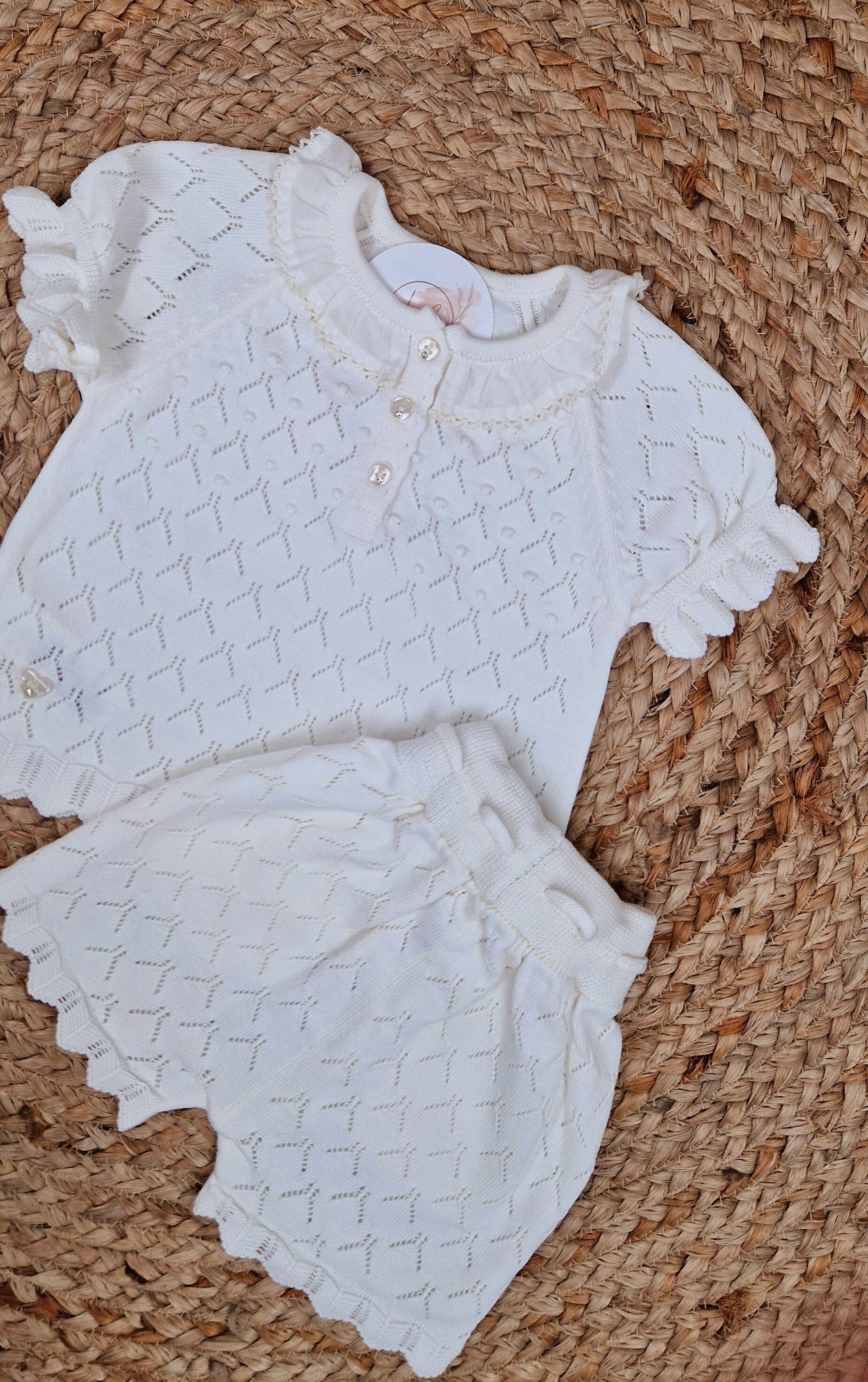 Babykleding set zomer - crème
