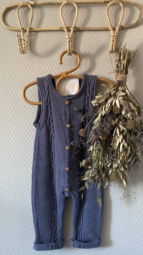 Gevlochten Onesie - Navy