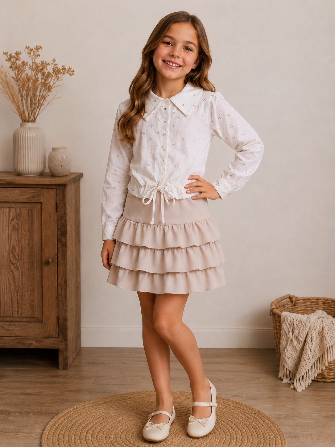 Witte met gouden blouse