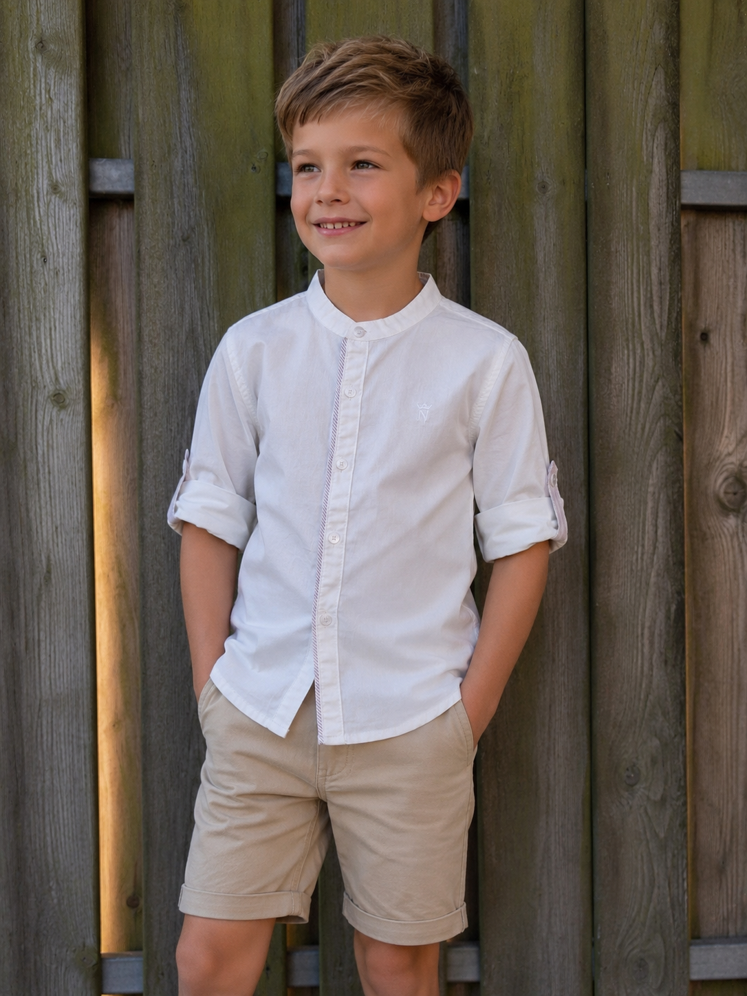 Jongens blouse wit