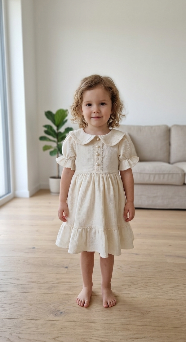 Elegante meisjesjurk Tess crème
