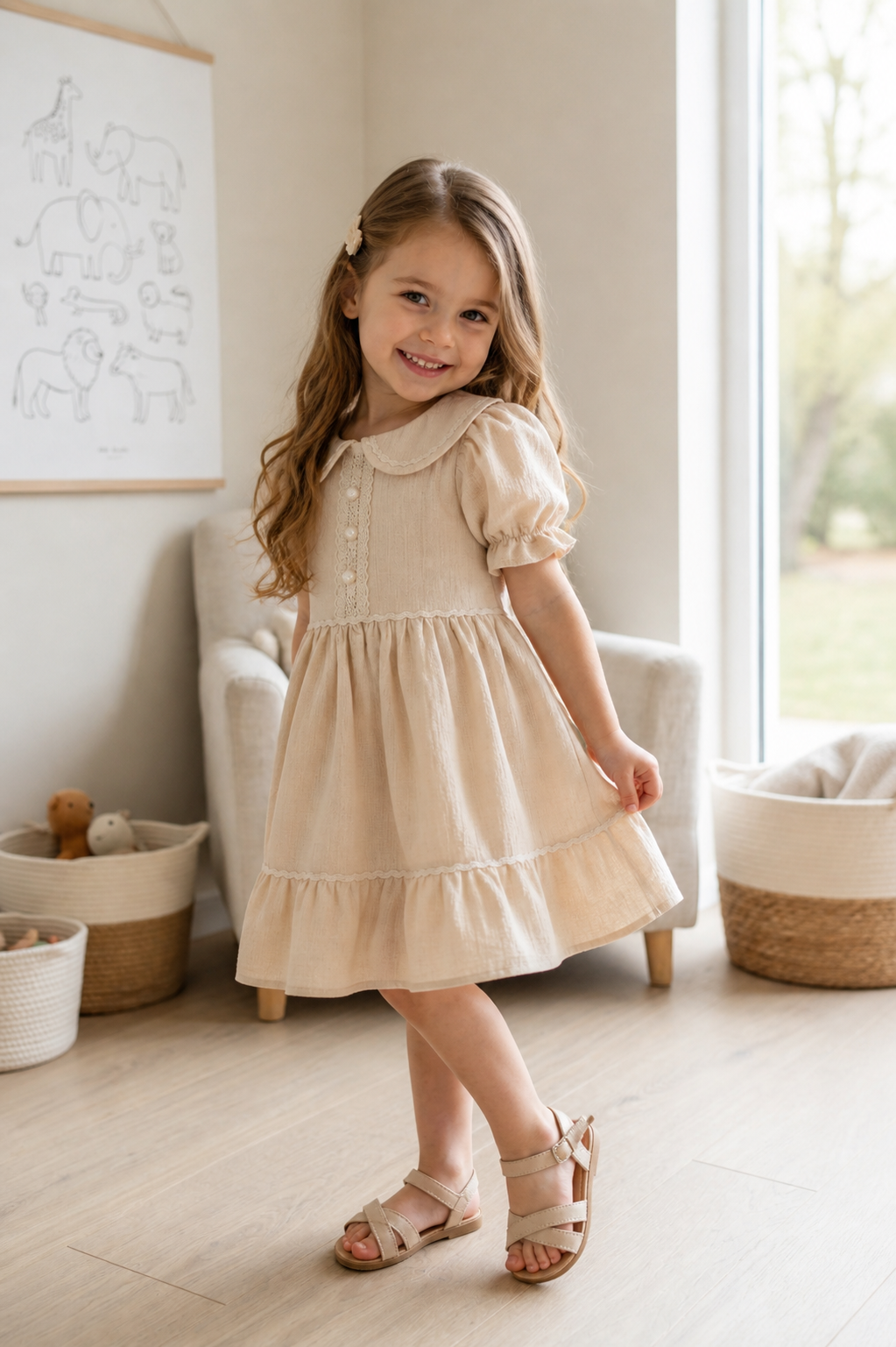 Elegante meisjesjurk Julie beige