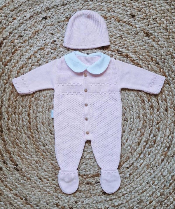 Fijngebreid boxpakje roze