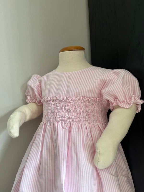 Roze Oxford jurk gestreept