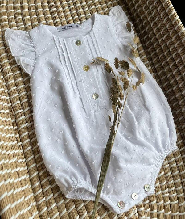 Witte baby blouse romper Jasmijn Babidu