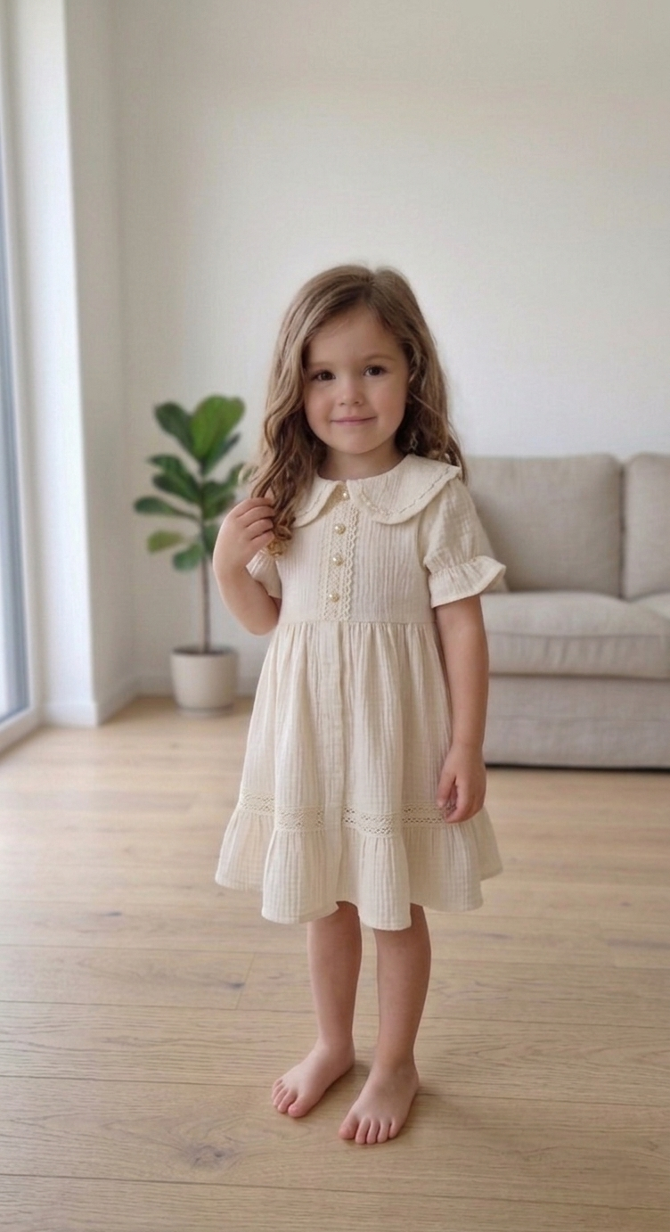 Elegante meisjesjurk Tess crème