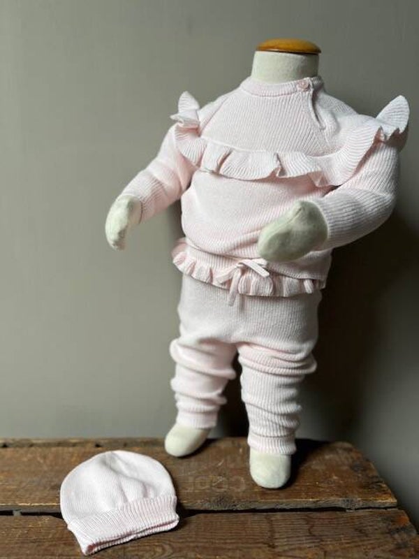 Baby girl roezel setje roze 3-delig