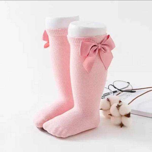 Kniekous oudroze met strik