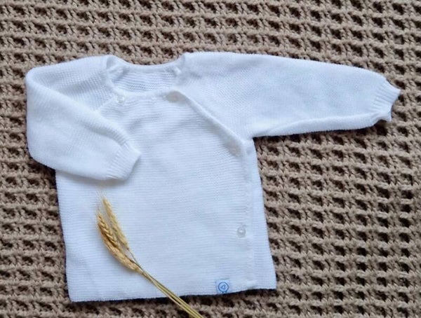 Wit newborn overslagvestje