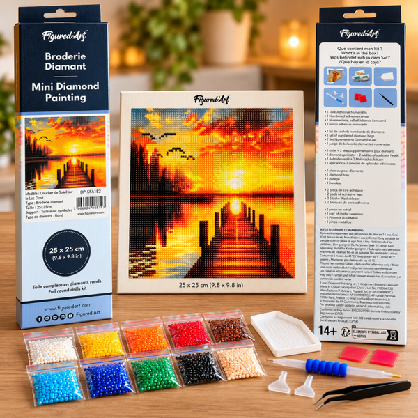 Diamond Painting – Zonsondergang aan het meer | Figured’Art