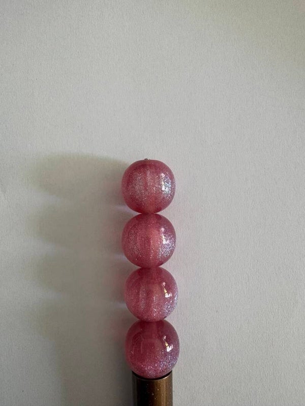 roze acryl kraal met sprinklers 16 mm