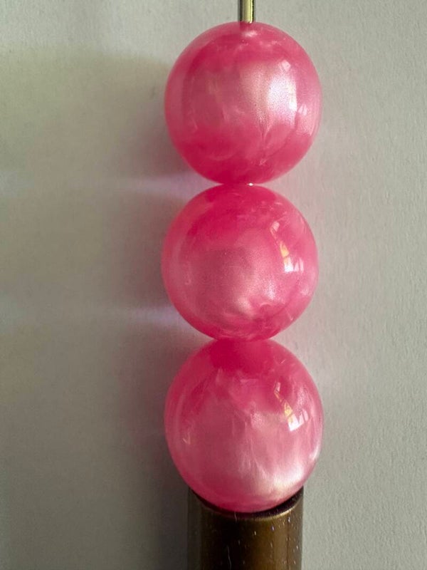 effen roze acryl kralen 16 mm