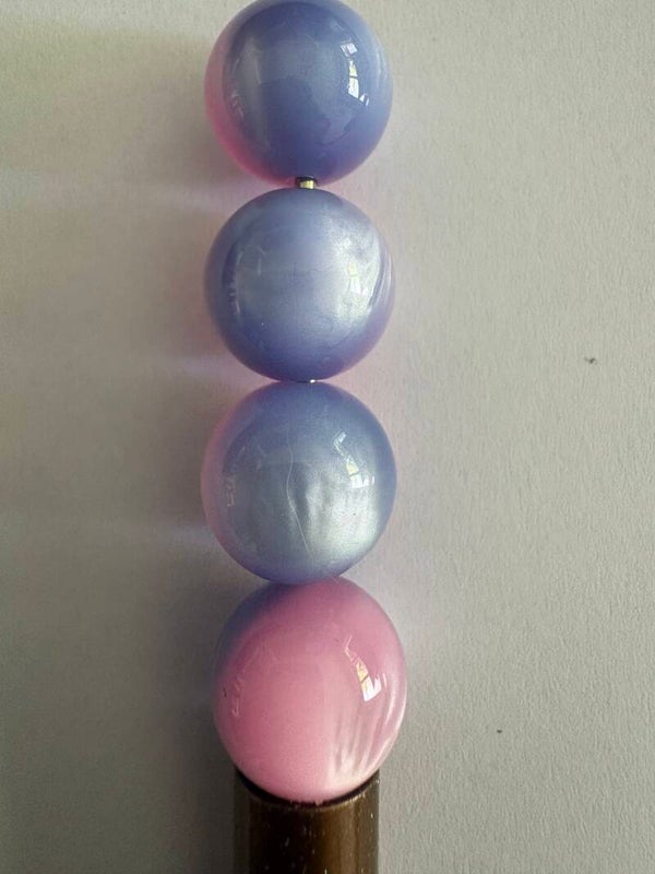 blauw -paars-roze acryl kraal 16 mm