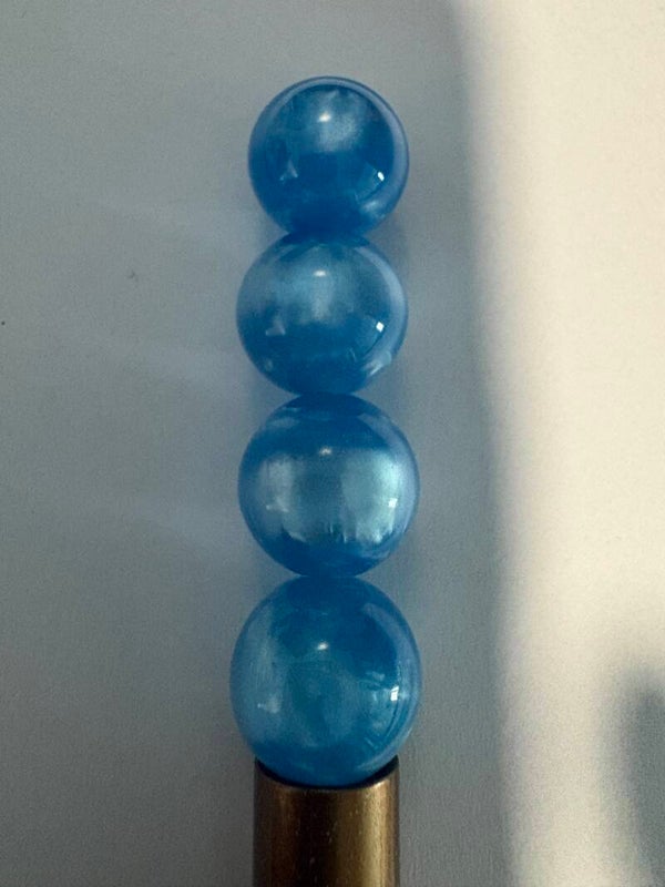 parelmoer blauw acryl kraal 16 mm