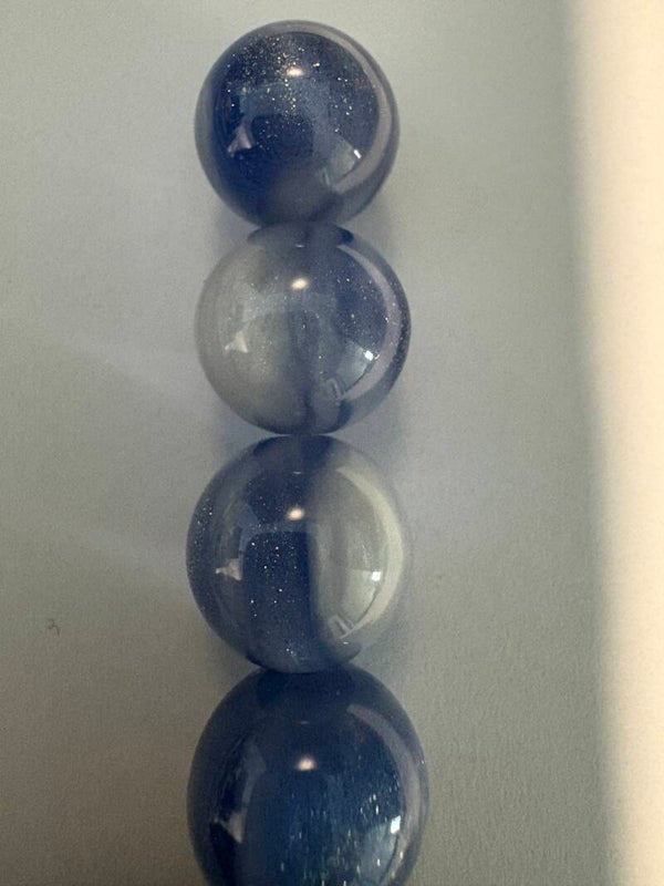 parelmoer donker blauw acryl kraal 16 mm