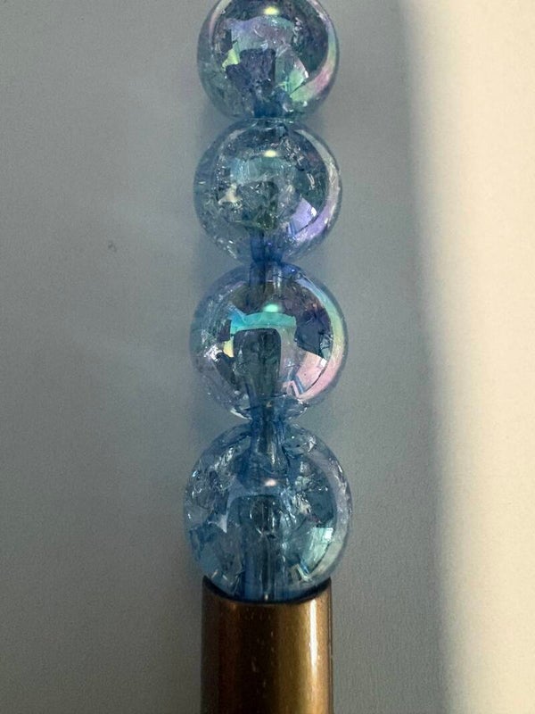 doorzichtige blauw grijze acryl kraal 16 mm