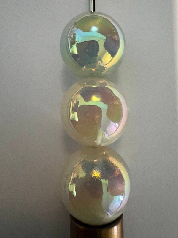 witte acryl kraal met verschillende kleuren 16 mm