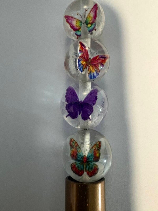 doorzichtige acrylkraal met verschillende kleuren vlinder 16 mm
