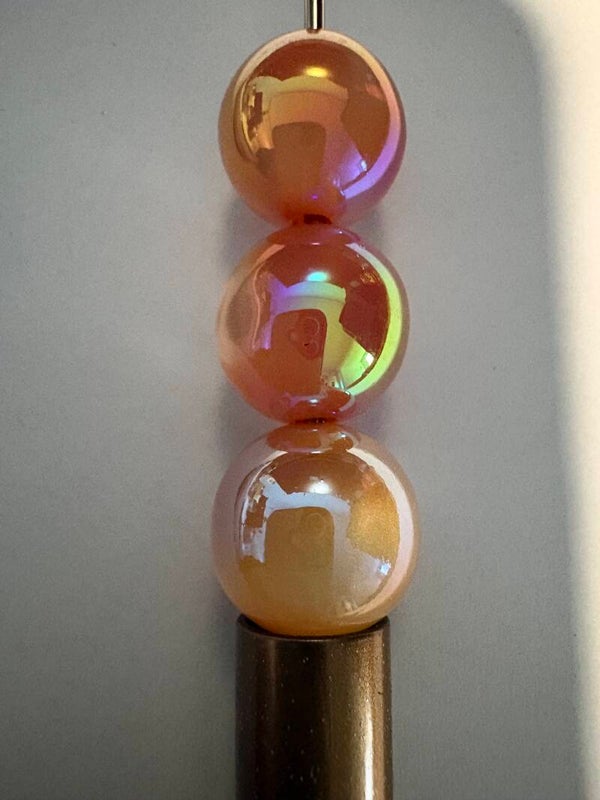 parelmoer orange acryl kraal 16 mm