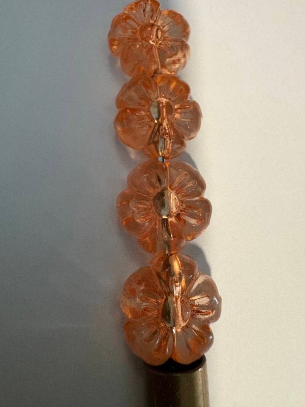 licht oranje bloem kraal 16 mm
