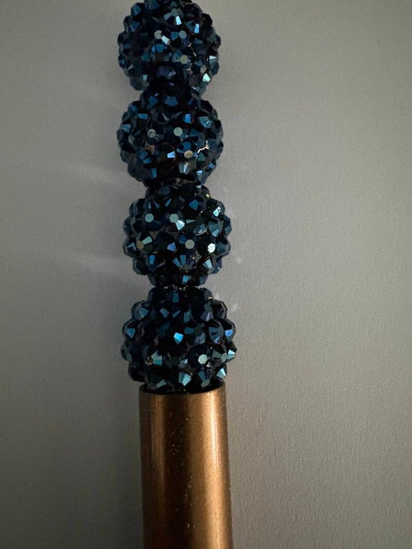 blauwe disco acryl kraal 10 mm