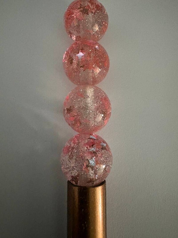 doorzichtige met steren glitter acryl kraal 16 mm
