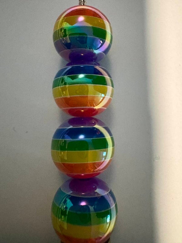 donkere regenboog kleuren acryl kraal 16 mm