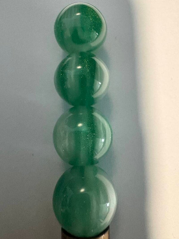 marmer groen acryl kraal met glitter 16 mm