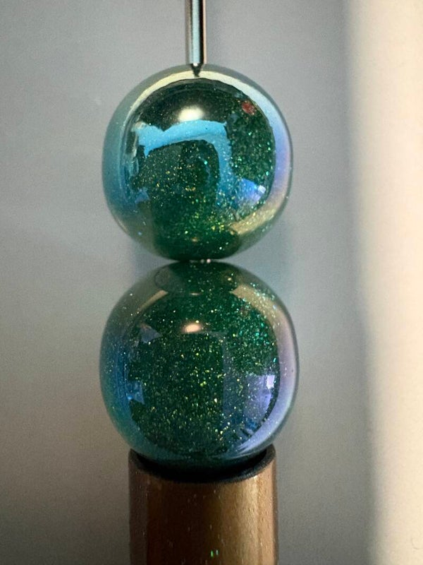 groene glitter acryl kraal 16 mm