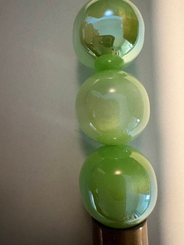 licht groene cat eye acryl kraal 16 mm