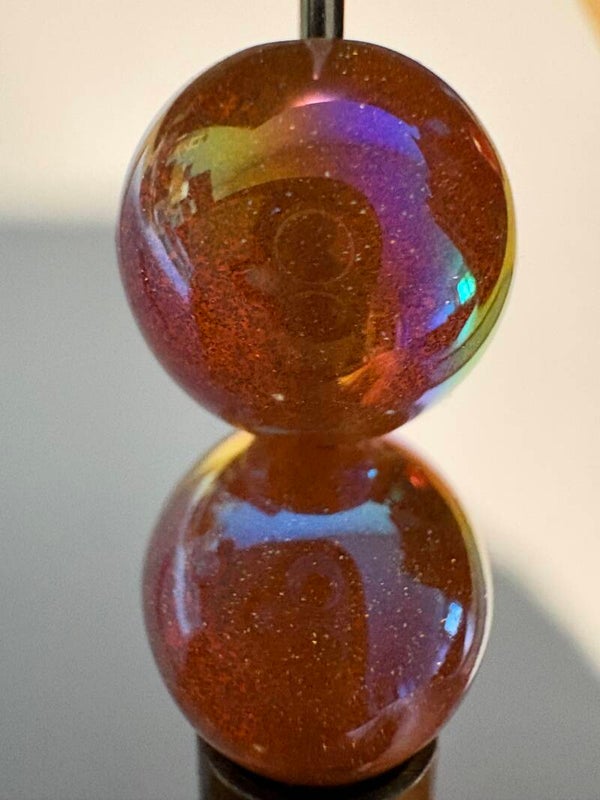 oranje acryl kraal met glitter 16 mm