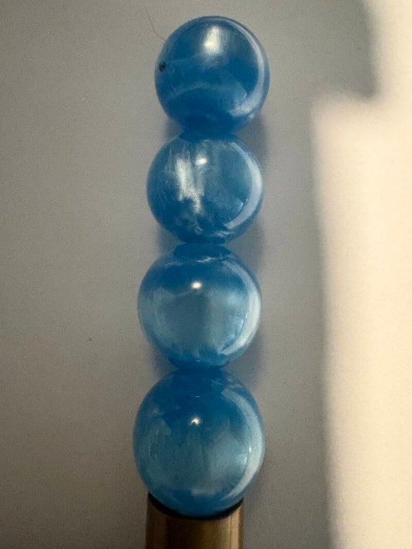 parelmoer blauw acryl kraal 16 mm