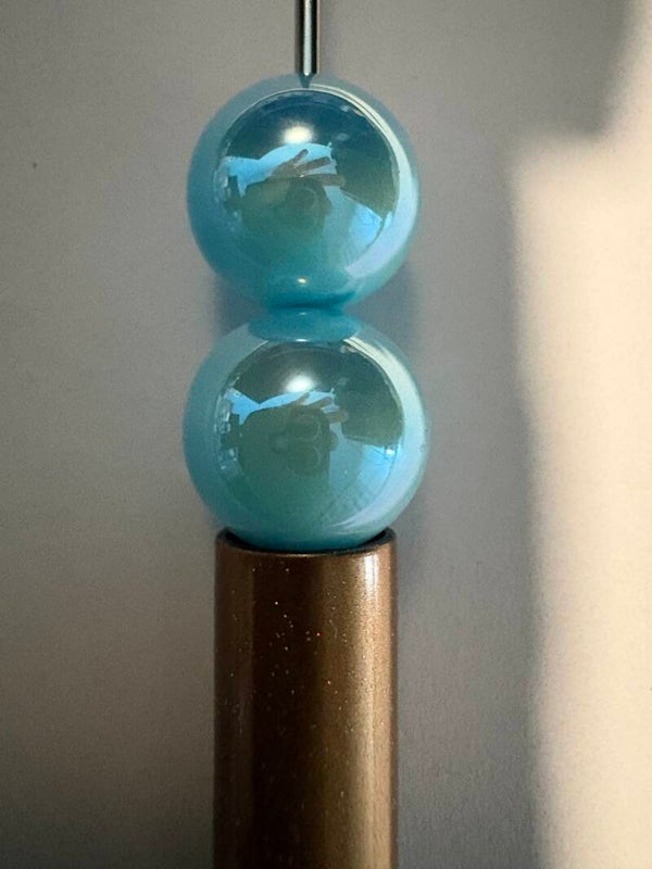 parelmoer licht blauw acryl kraal 16 mm