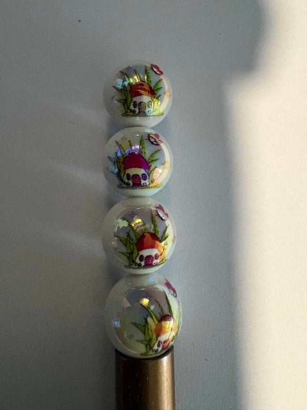 witte acryl kraal met huisje 16 mm