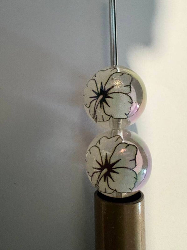 doorzichtige met witte bloem 16 mm