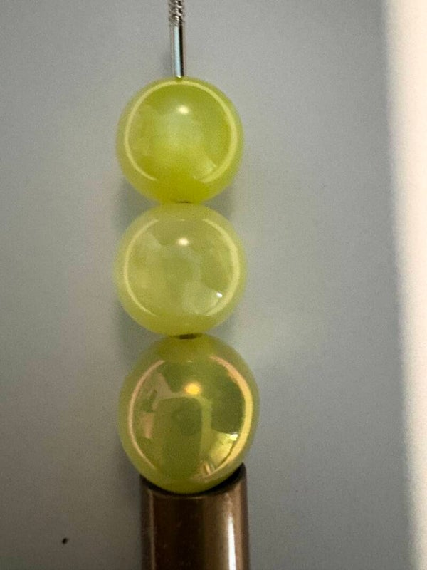 gele cat eye acryl kraal 16 mm