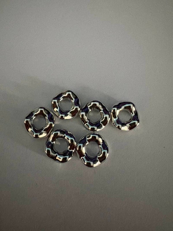 zilver en goud afstand kraal 12 mm