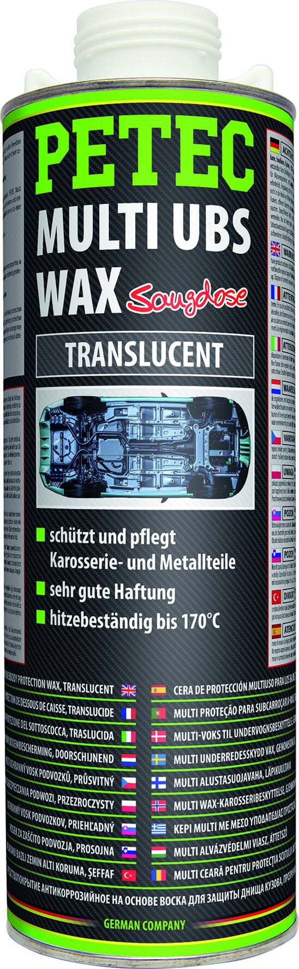 Cartouche de cire protectrice pour soubassement Petec 1 L