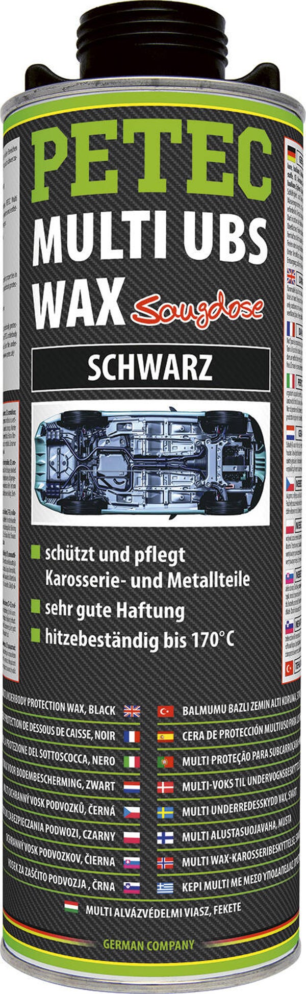 Cartouche de cire protectrice pour soubassement Petec 1 L