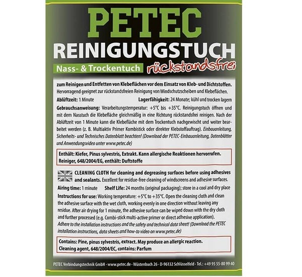 Chiffon de nettoyage Petec pour surfaces adhésives